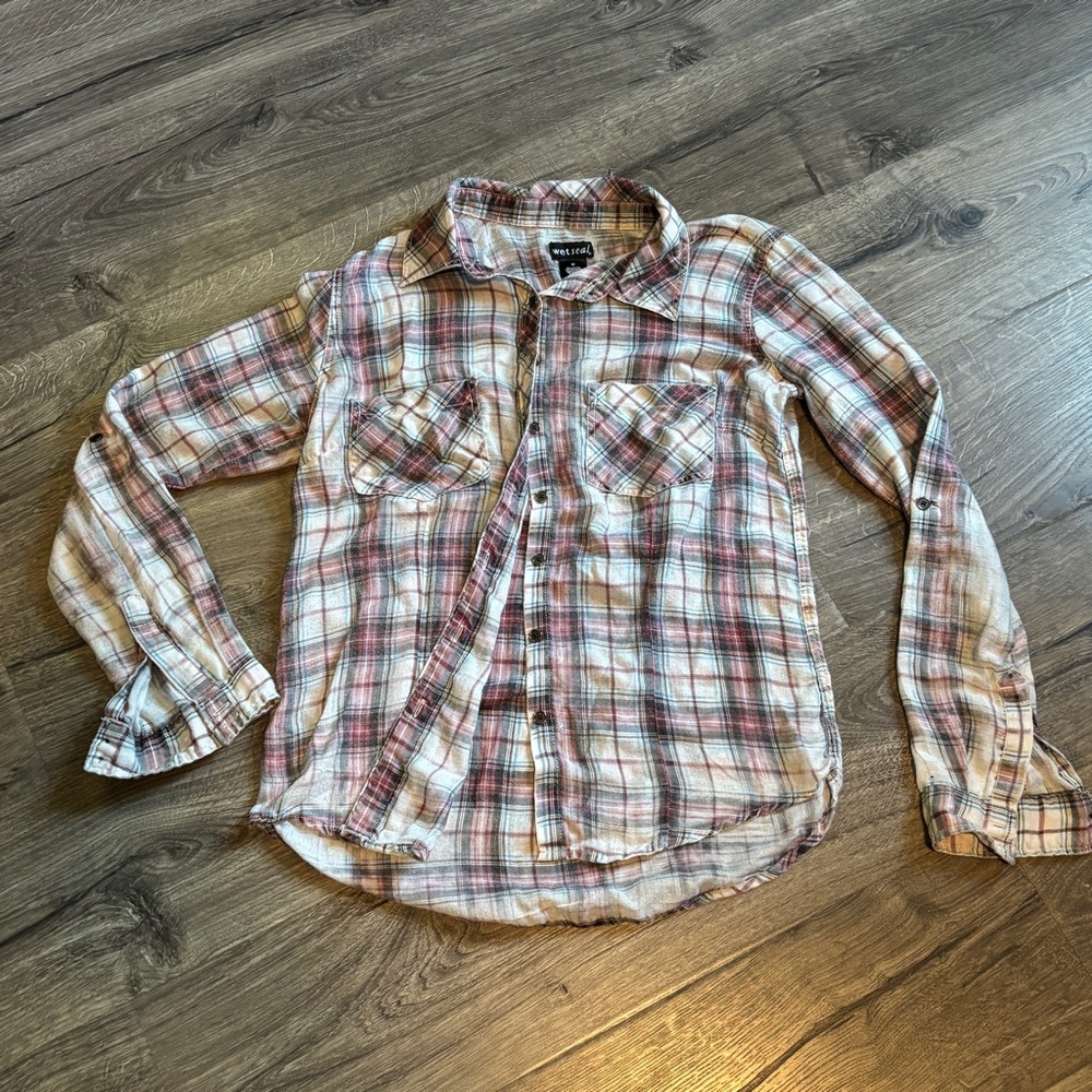 Wet Seal Multicolor Plaid Shirt